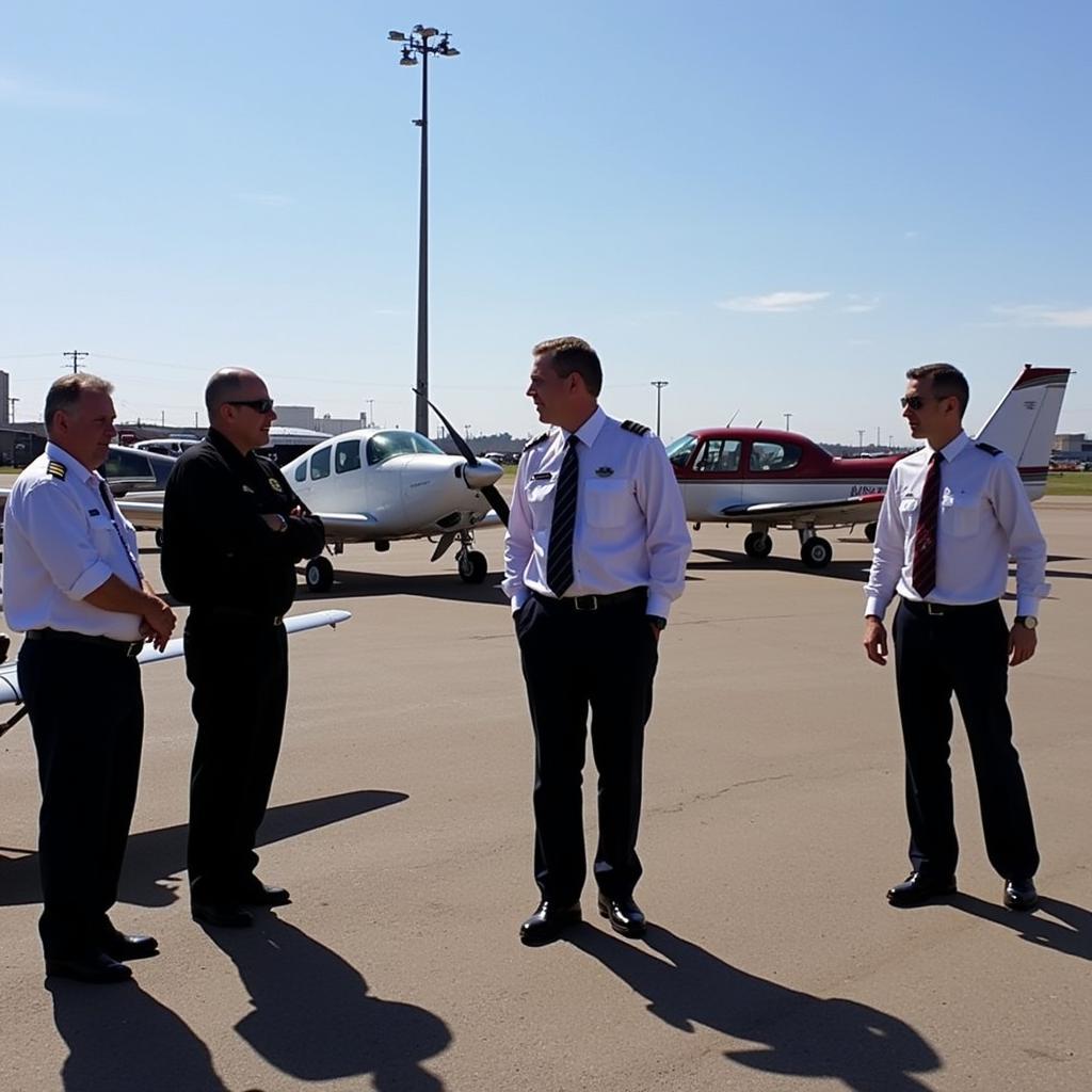 Pilots Gathering at the Rush City Fly In