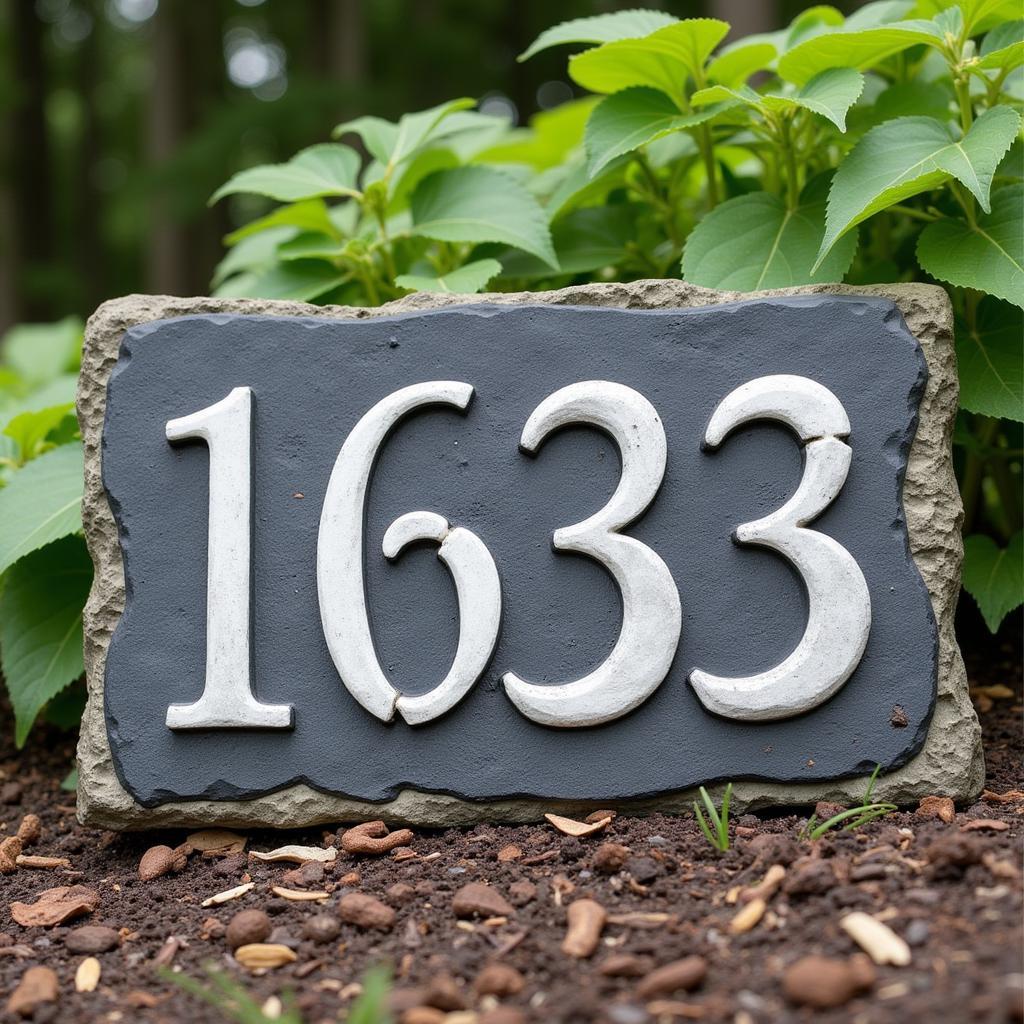 Rustic Slate Address Lawn Plaque