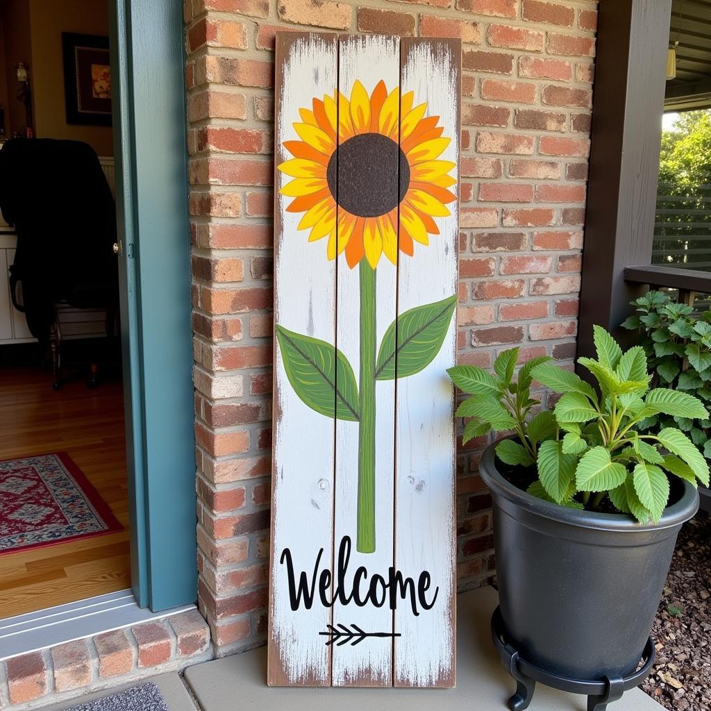 Rustic Sunflower Porch Sign