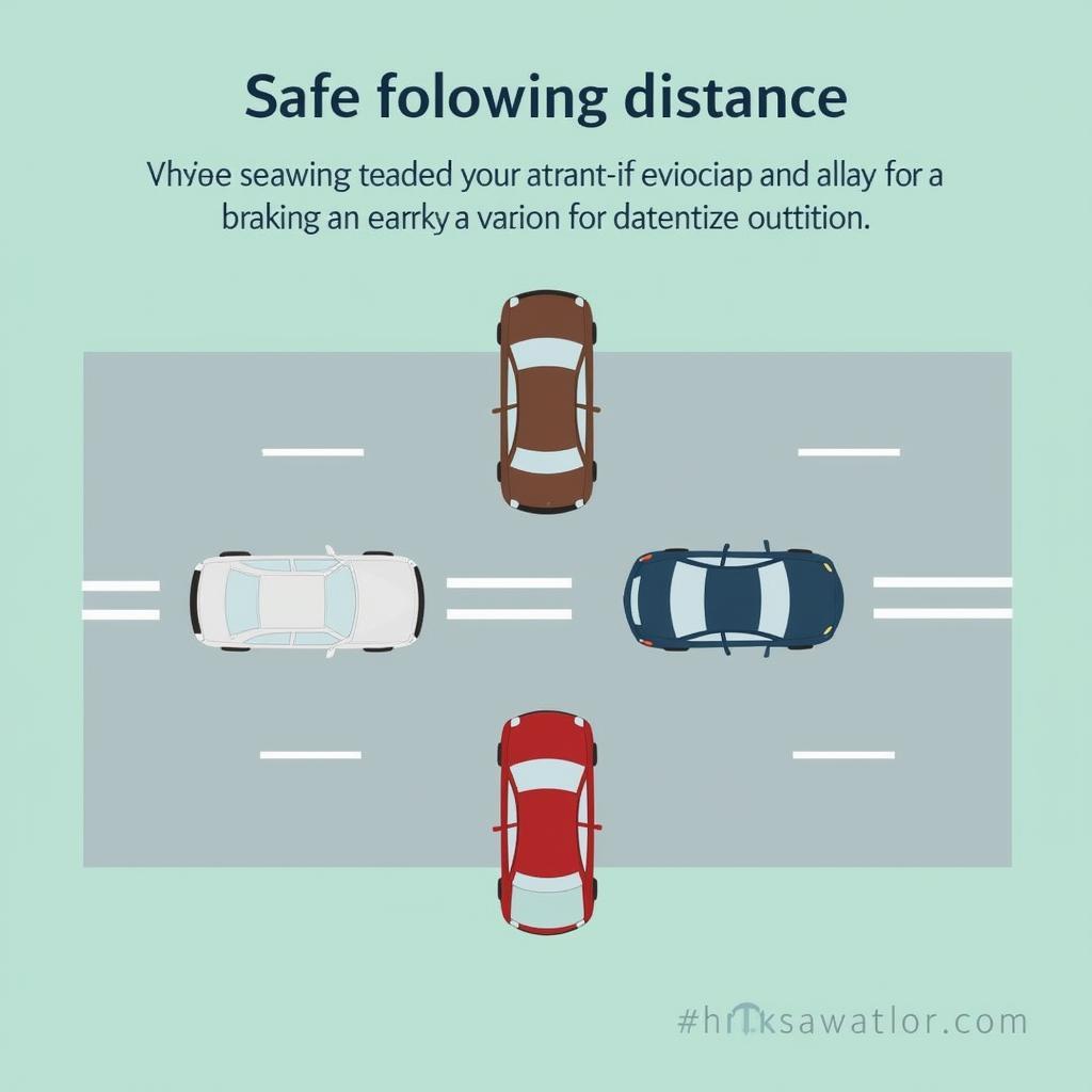 Cars maintaining a safe distance on the road