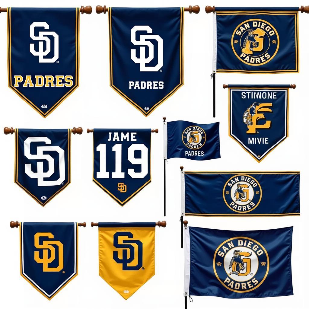 San Diego Padres Flags in Different Styles