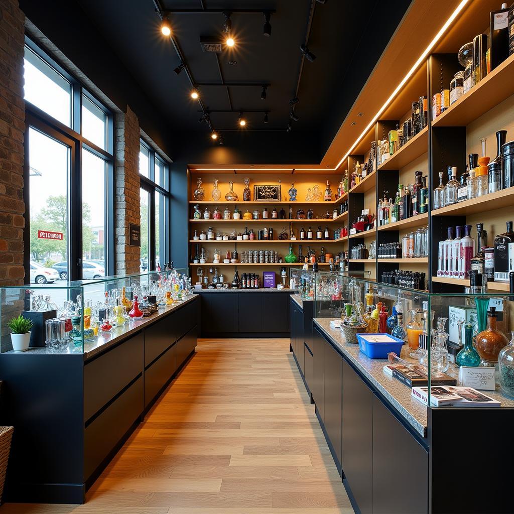 Modern and inviting interior of a San Diego smoke shop