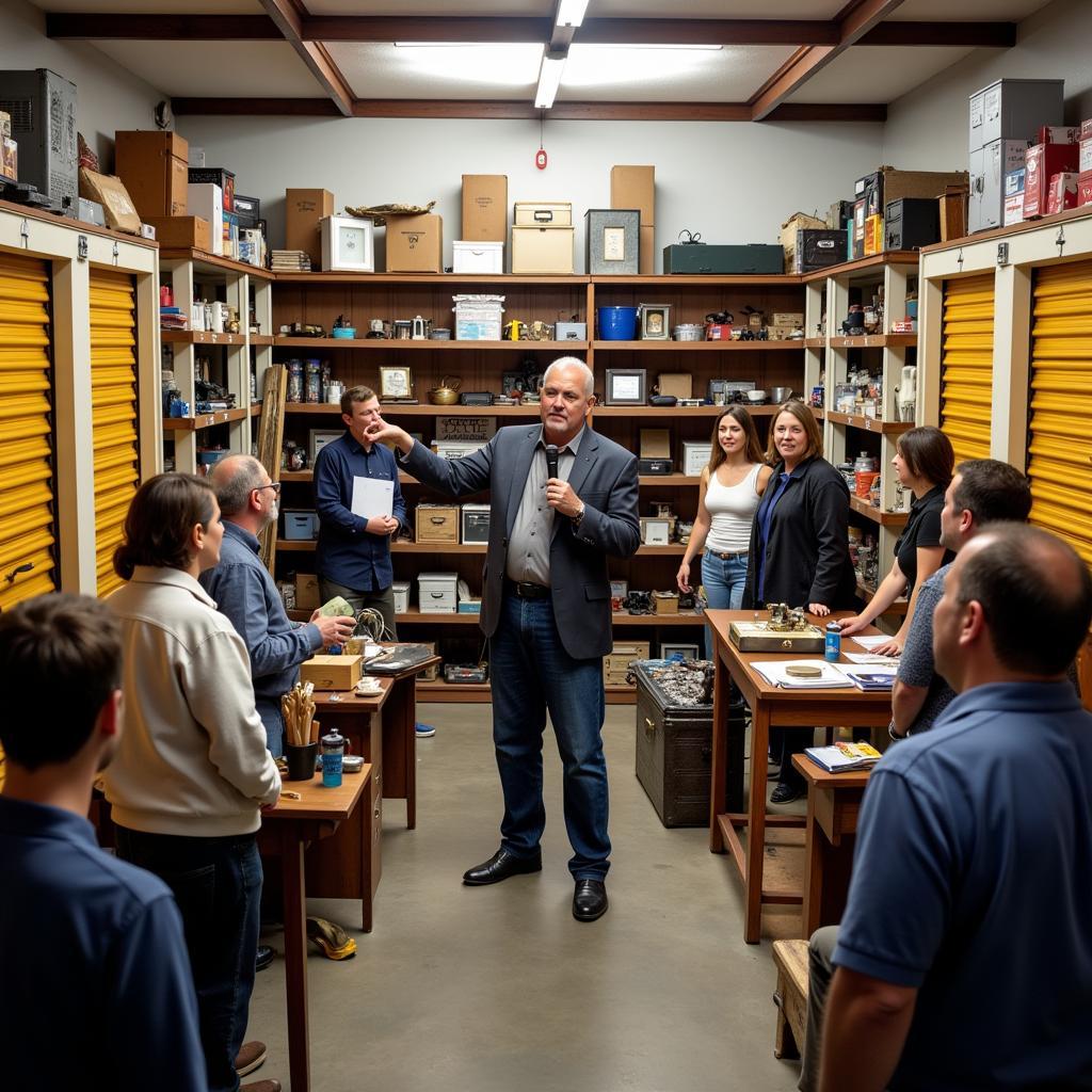 Storage Locker Auction in Progress in San Diego