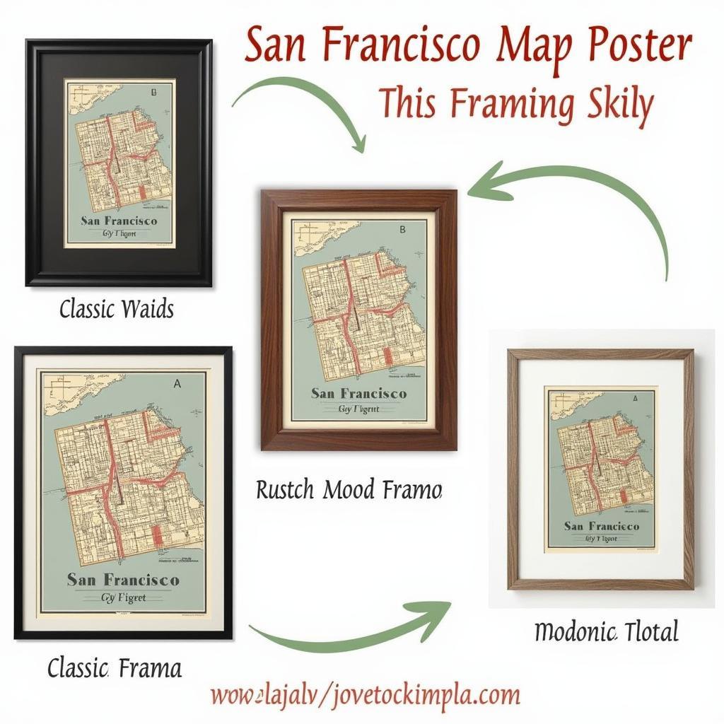 Framing Options for a Vintage San Francisco Map Poster