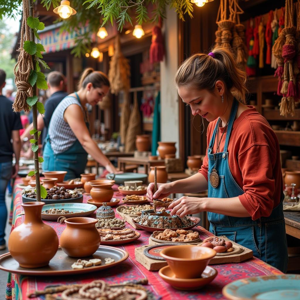 Local artisans selling handmade goods at the San Jose Winter Wonder Market