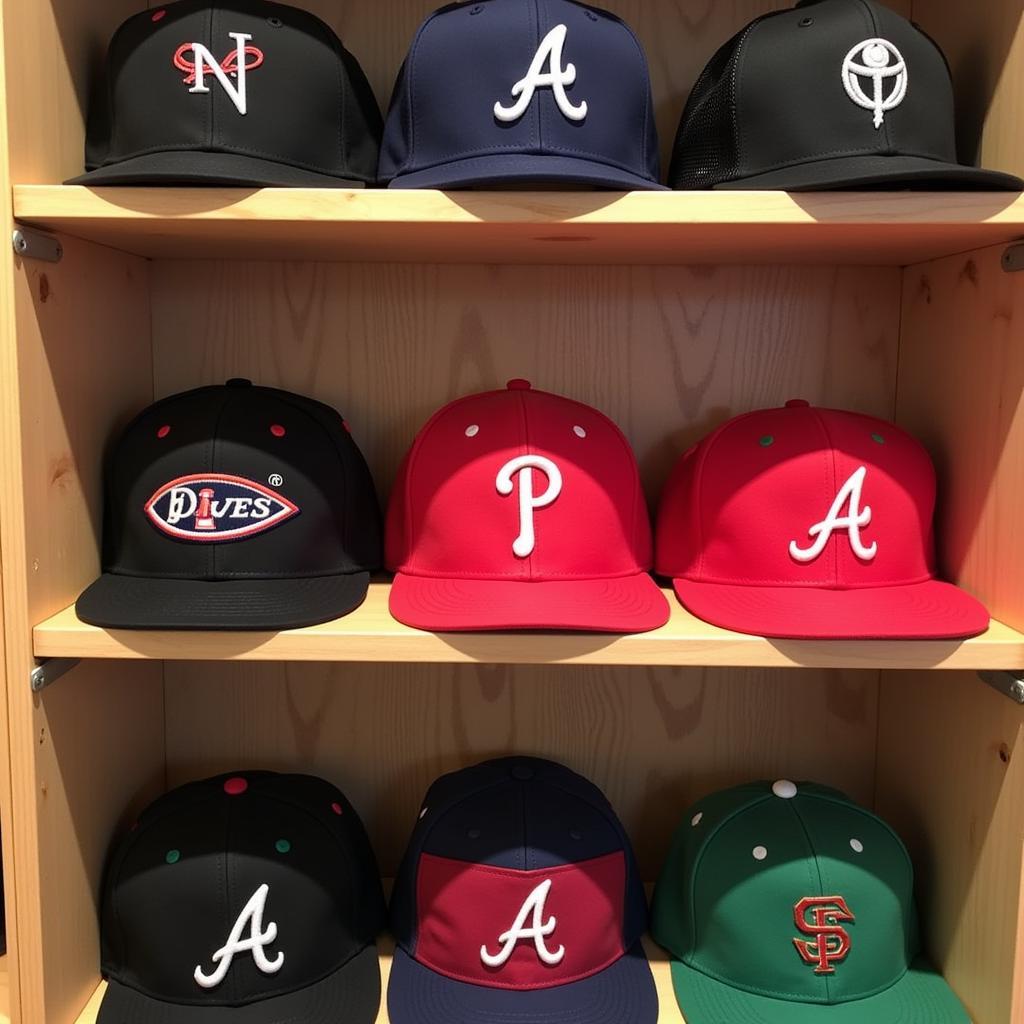 A collection of sandlot hats in various colors and styles.