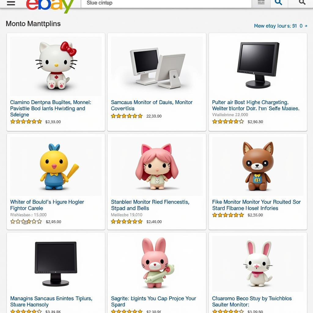 Searching for Sanrio Monitor Figures on Online Marketplaces