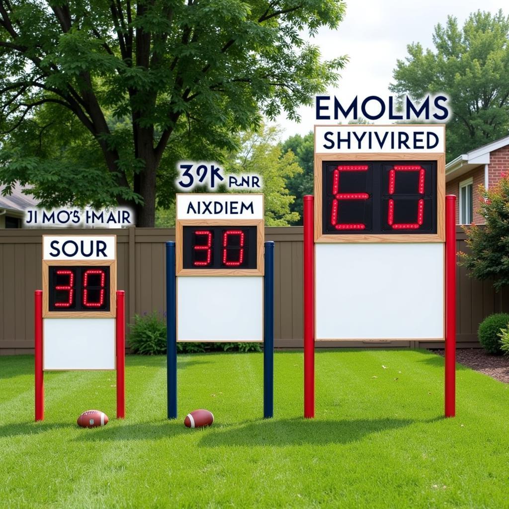 Different sizes of backyard scoreboards