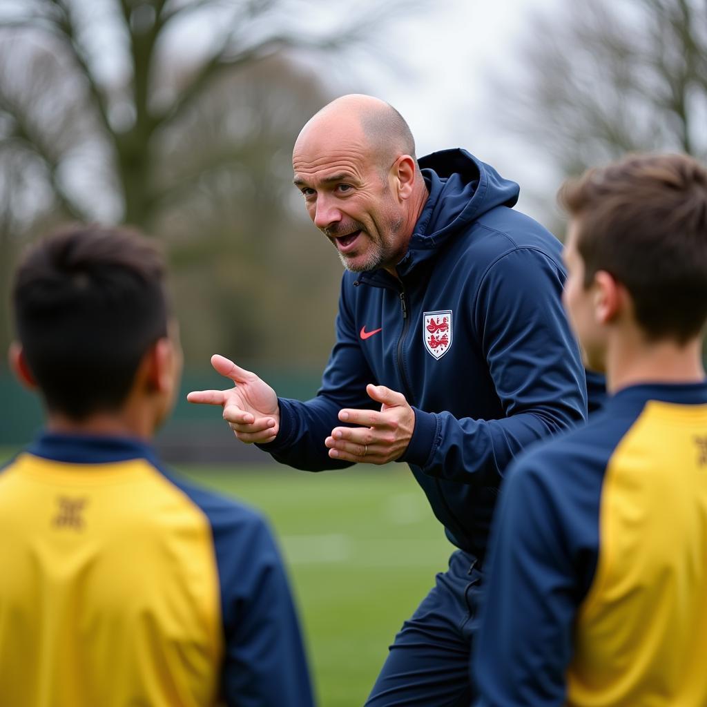 Scott Fountains leading an England training session