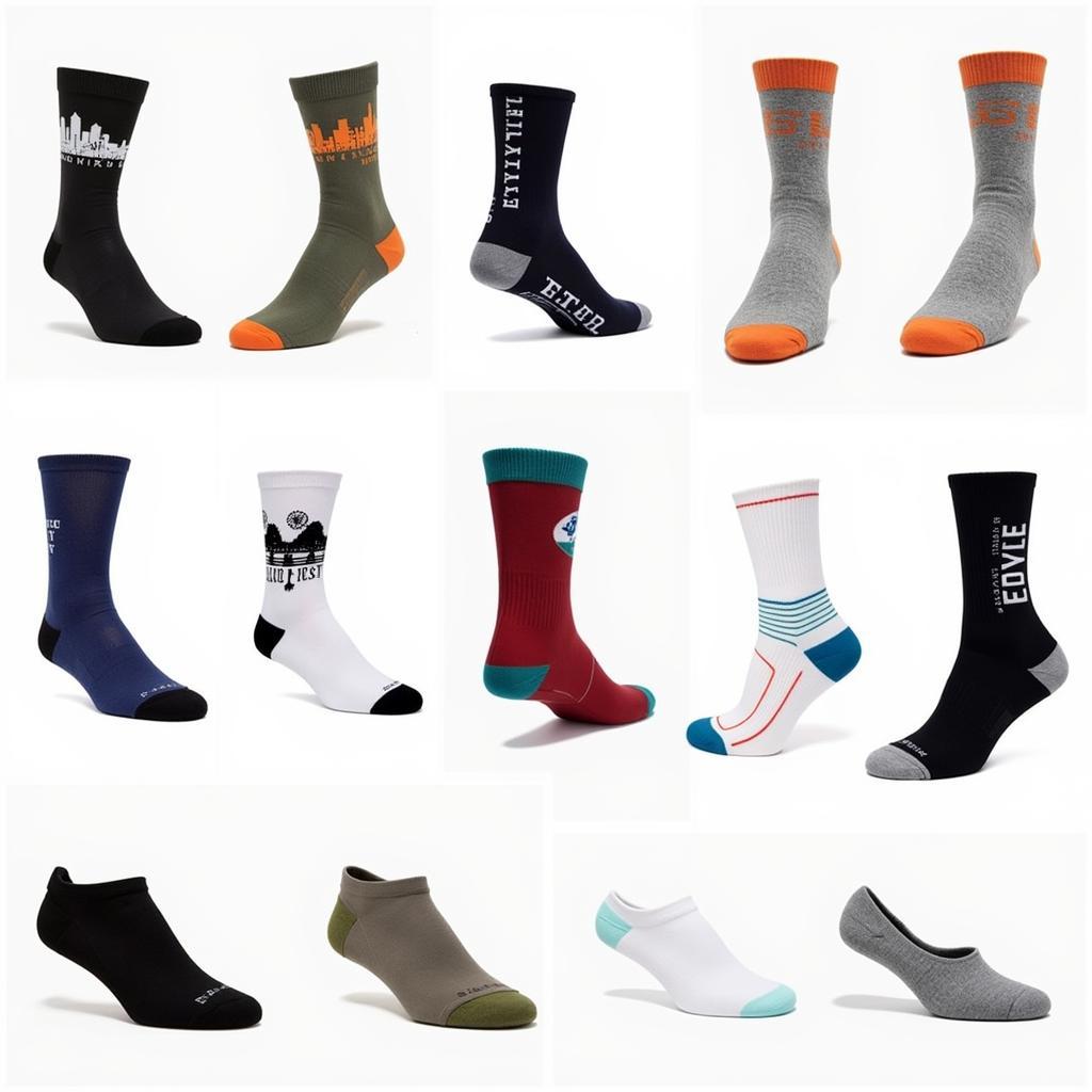 Seattle City Socks Variety: Different types of socks for various activities and weather conditions.