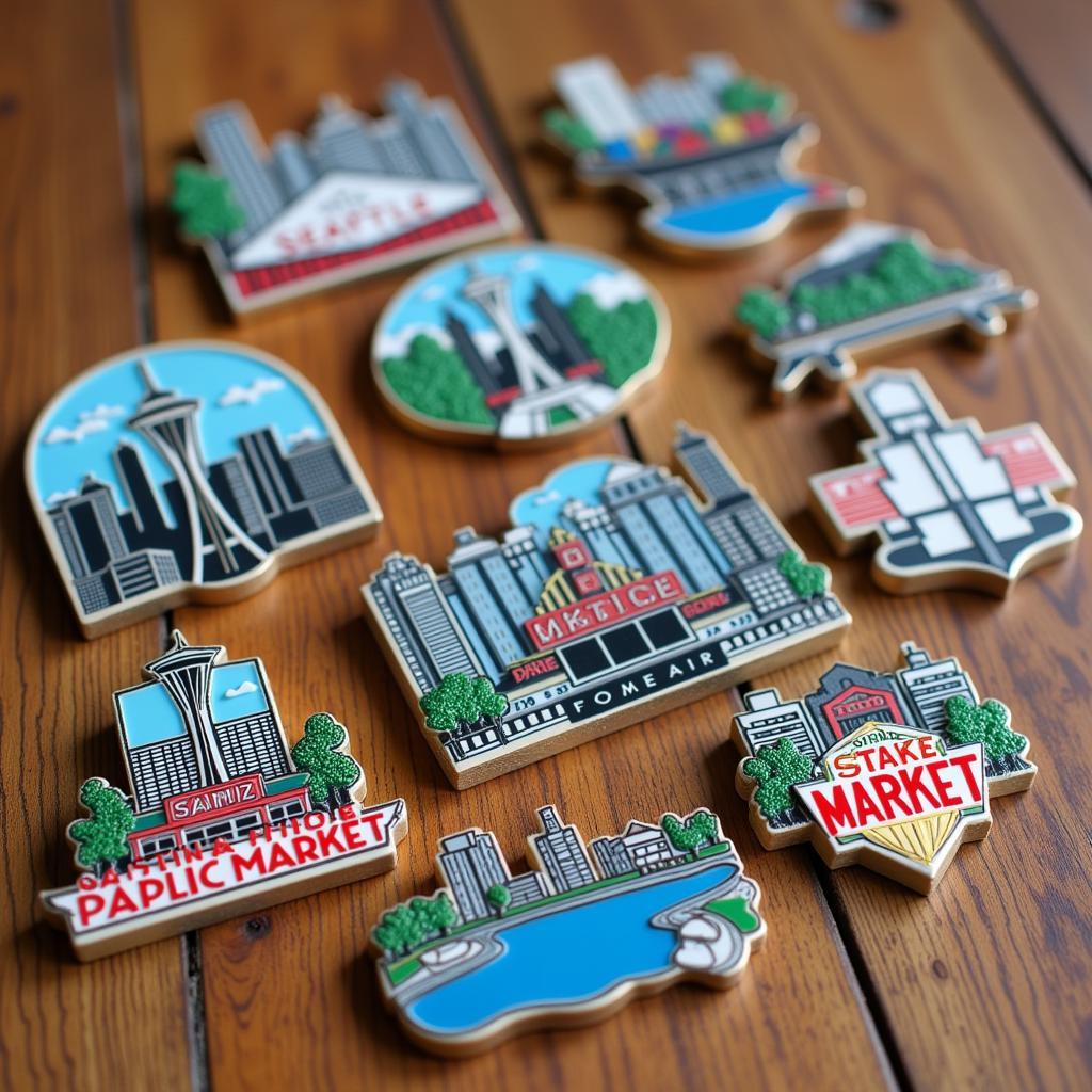 Seattle Skyline Souvenir Magnets