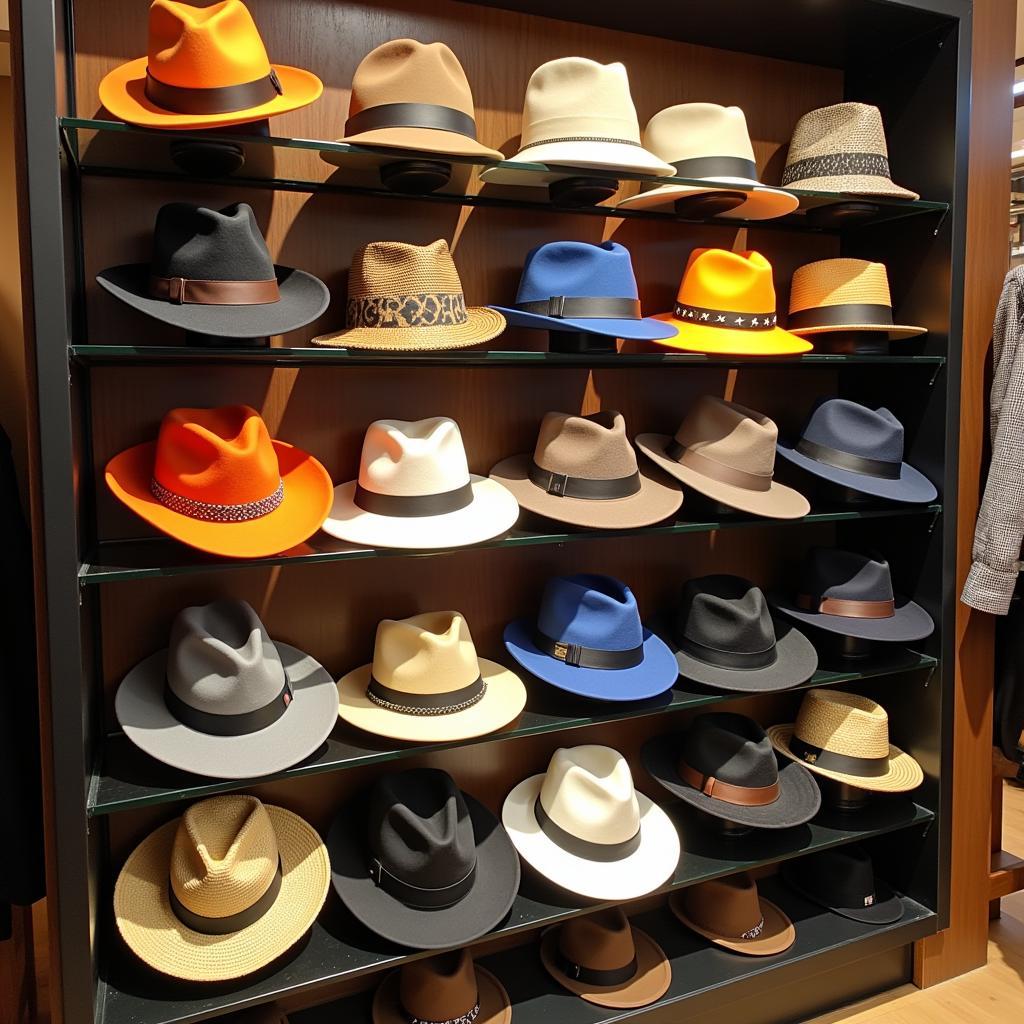 Hats displayed in a Copenhagen boutique