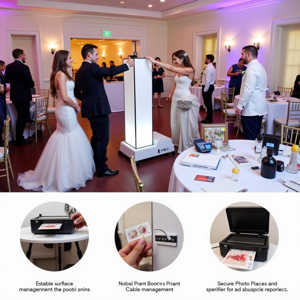 Setting up a Photo Booth Printer Stand at a Wedding Reception