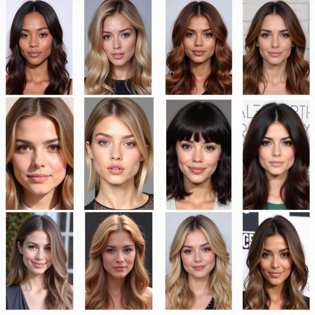 Seven Eight Hair Color Variations on Different Skin Tones