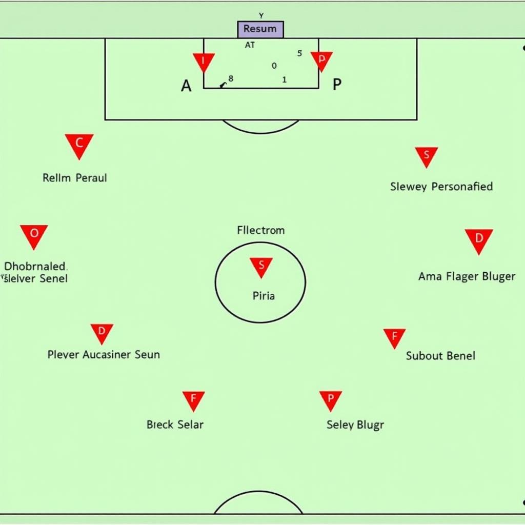 Football tactics board with seven of diamonds formation