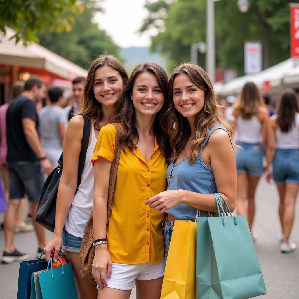  Shoppers Holding Shopping Bags at Summer Sale