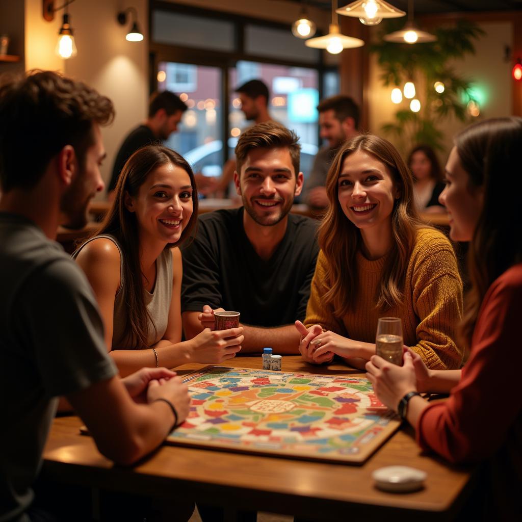 Singles Enjoying Board Game Night in Chicago