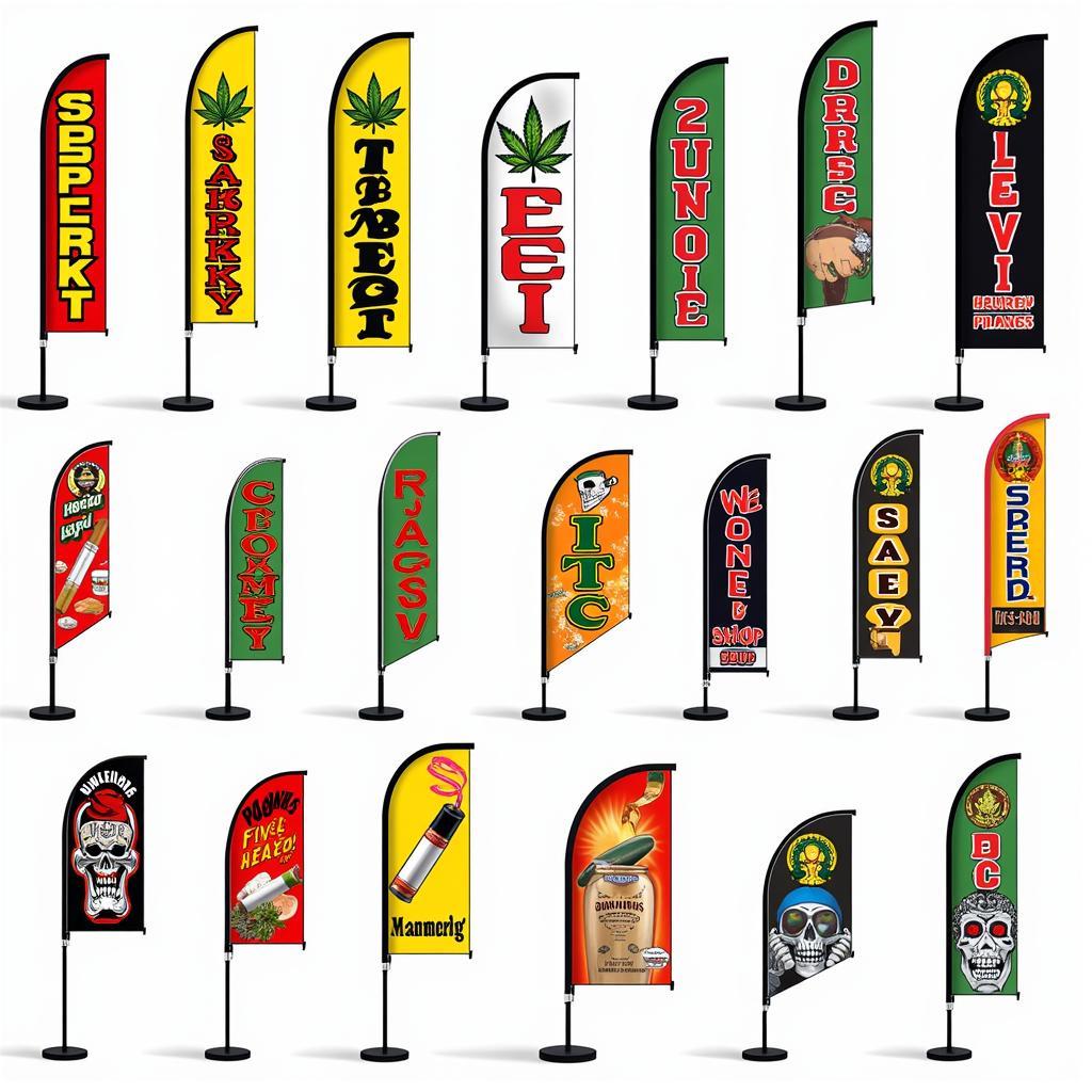 Variety of Smoke Shop Flags