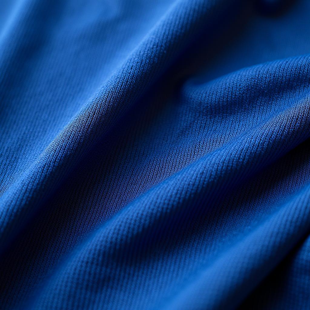 Close-up of a smooth football jersey fabric