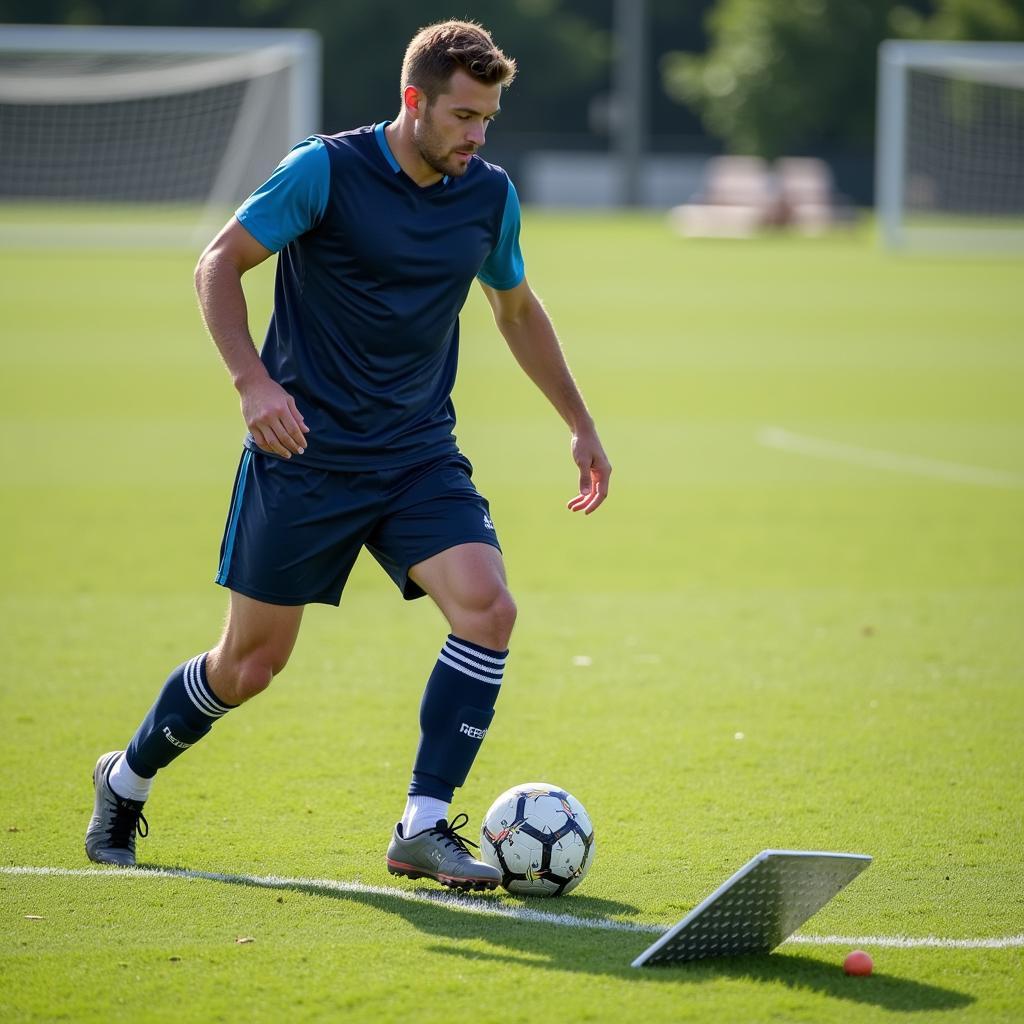 Soccer Player Training with Corner Guard