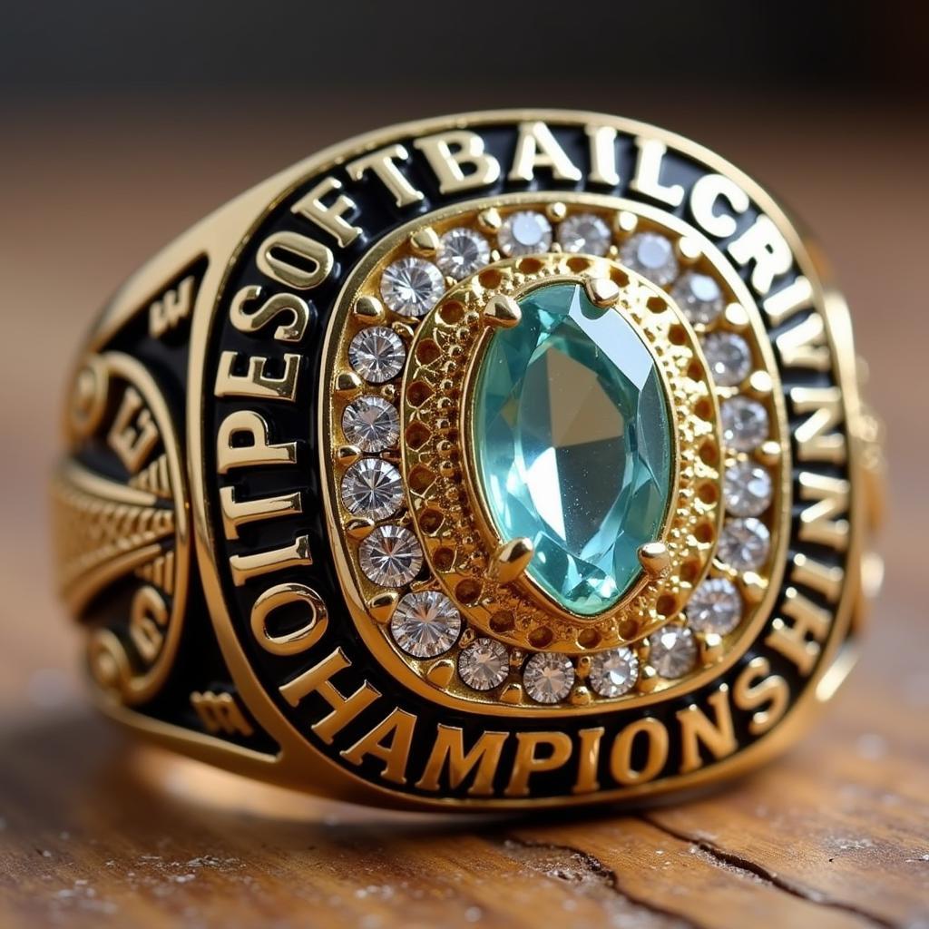 Softball Championship Ring Close Up