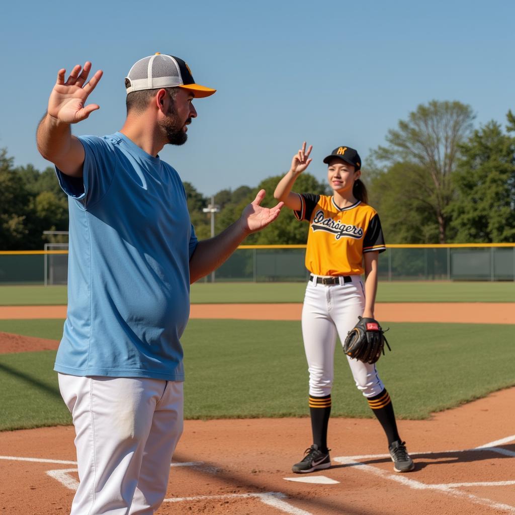 Softball Coach Signaling Plays