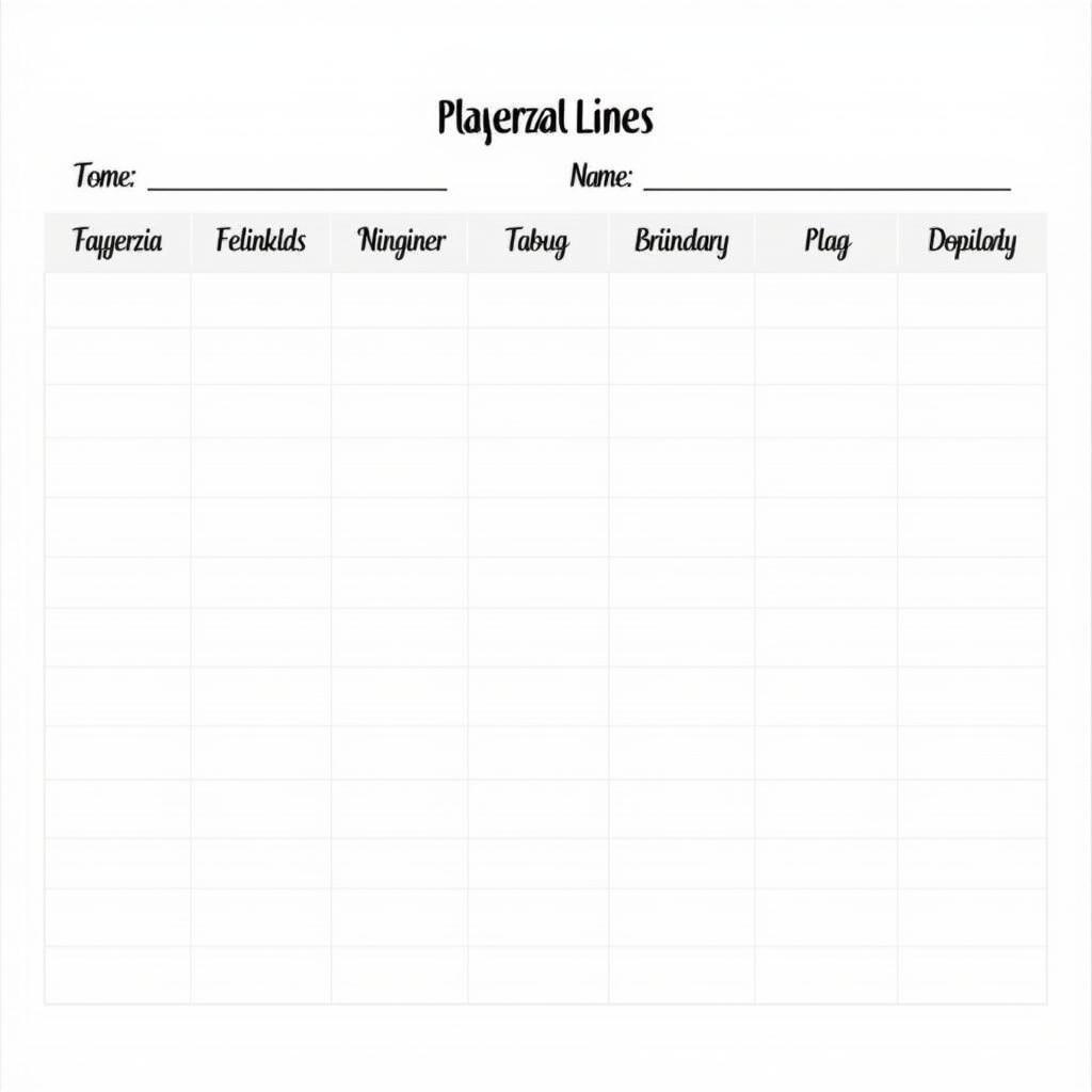 Softball Lineup Card Template