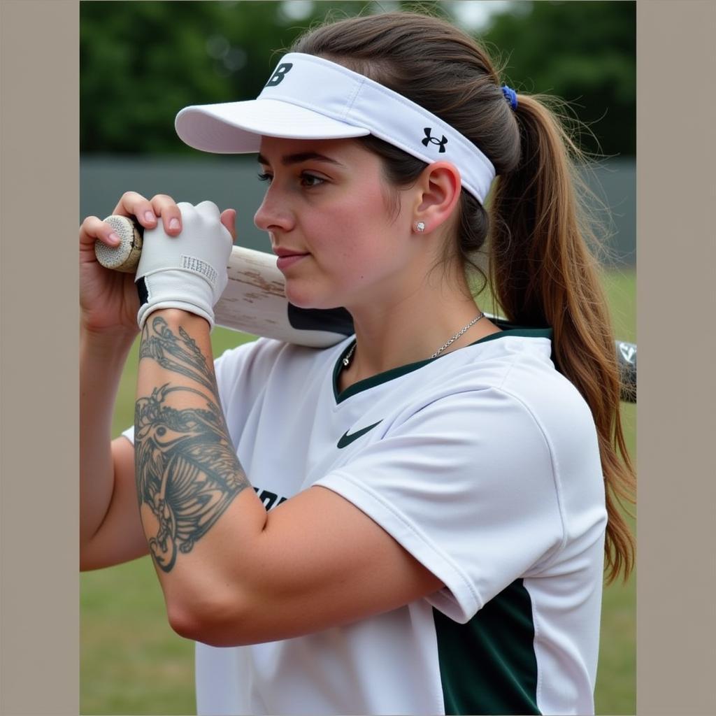 Softball Player Practicing Grip