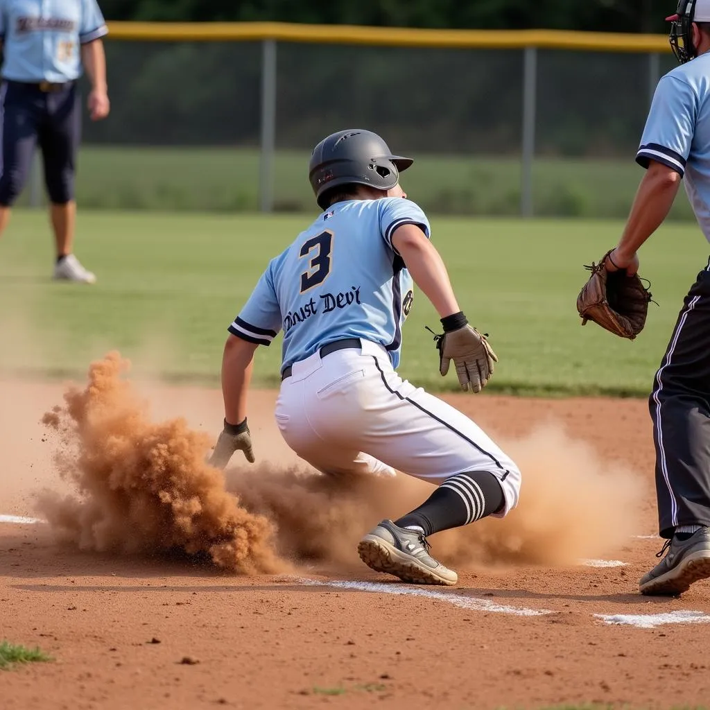 Player Sliding into Home Plate