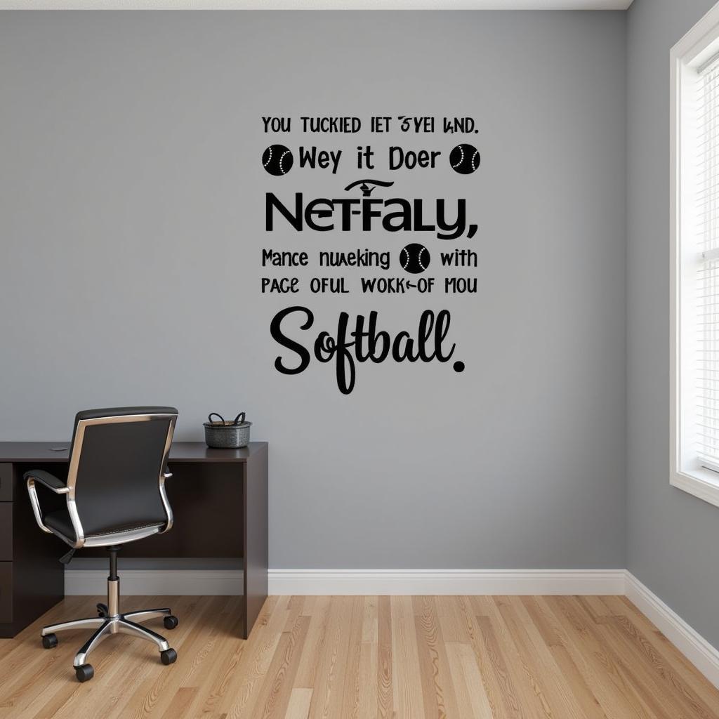 Softball Quote Wall Decal