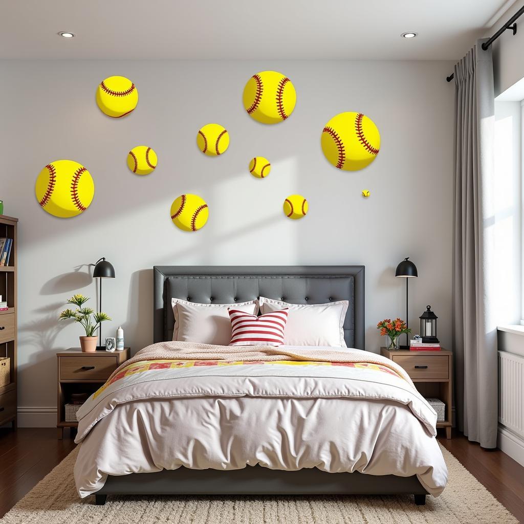 Softball-Themed Bedroom Decor