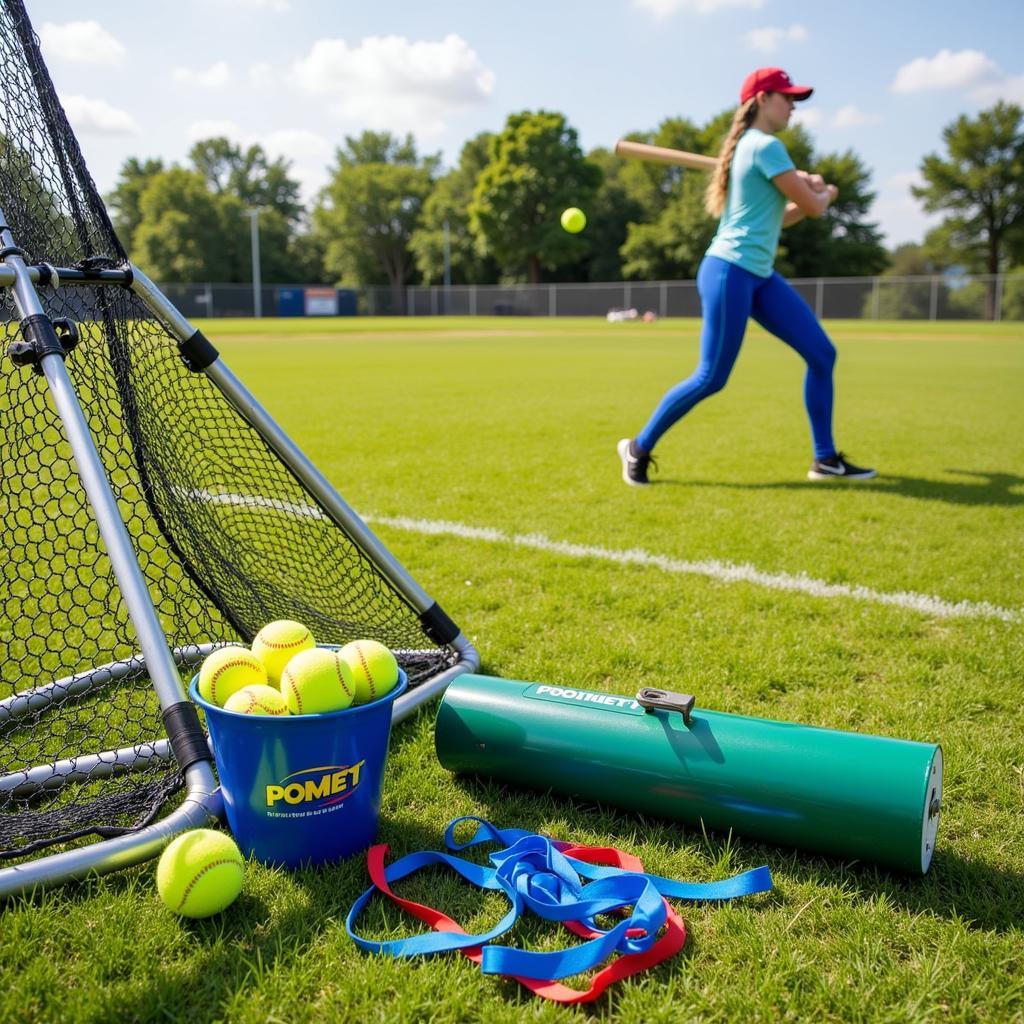 Softball training equipment for senior players