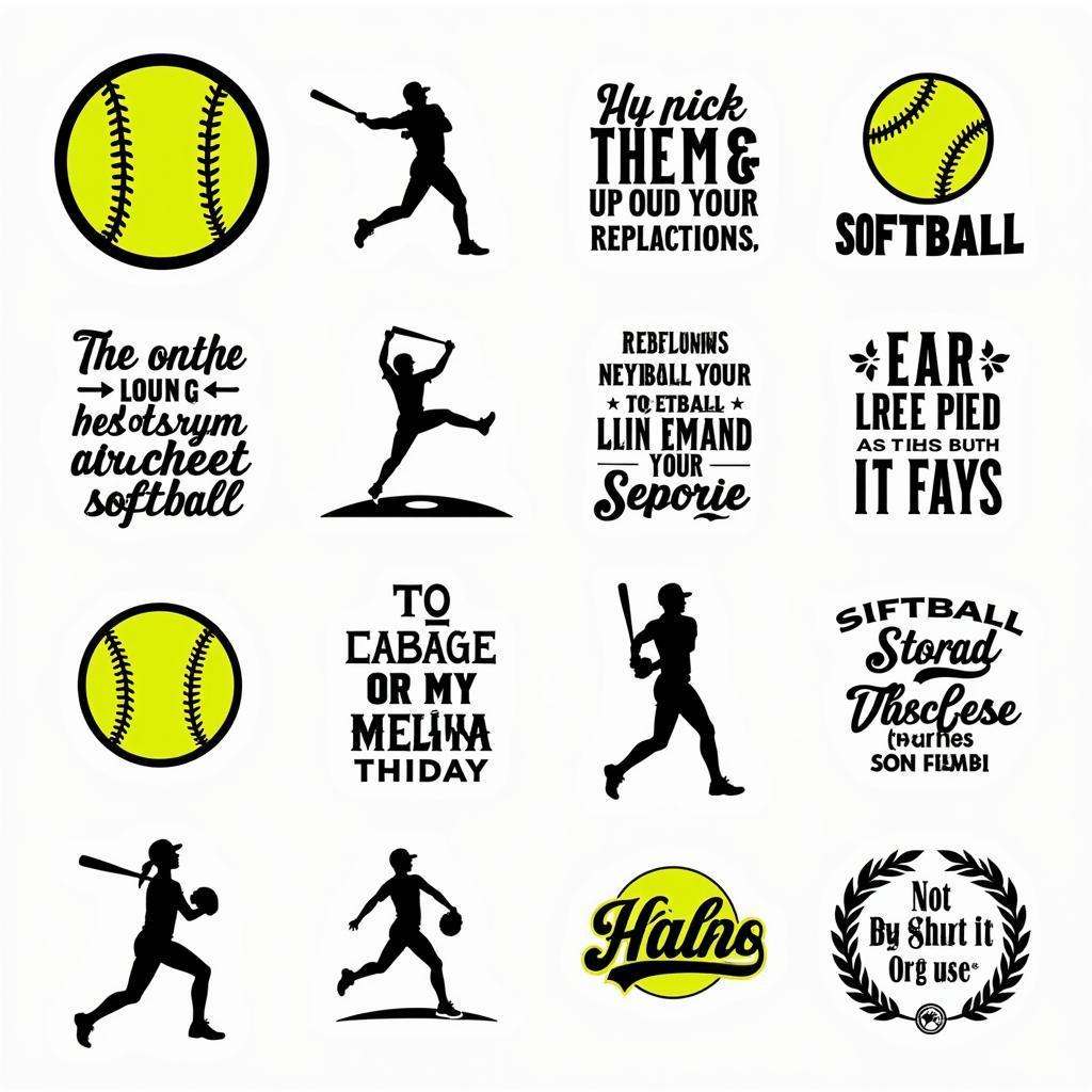 Softball Wall Sticker Designs