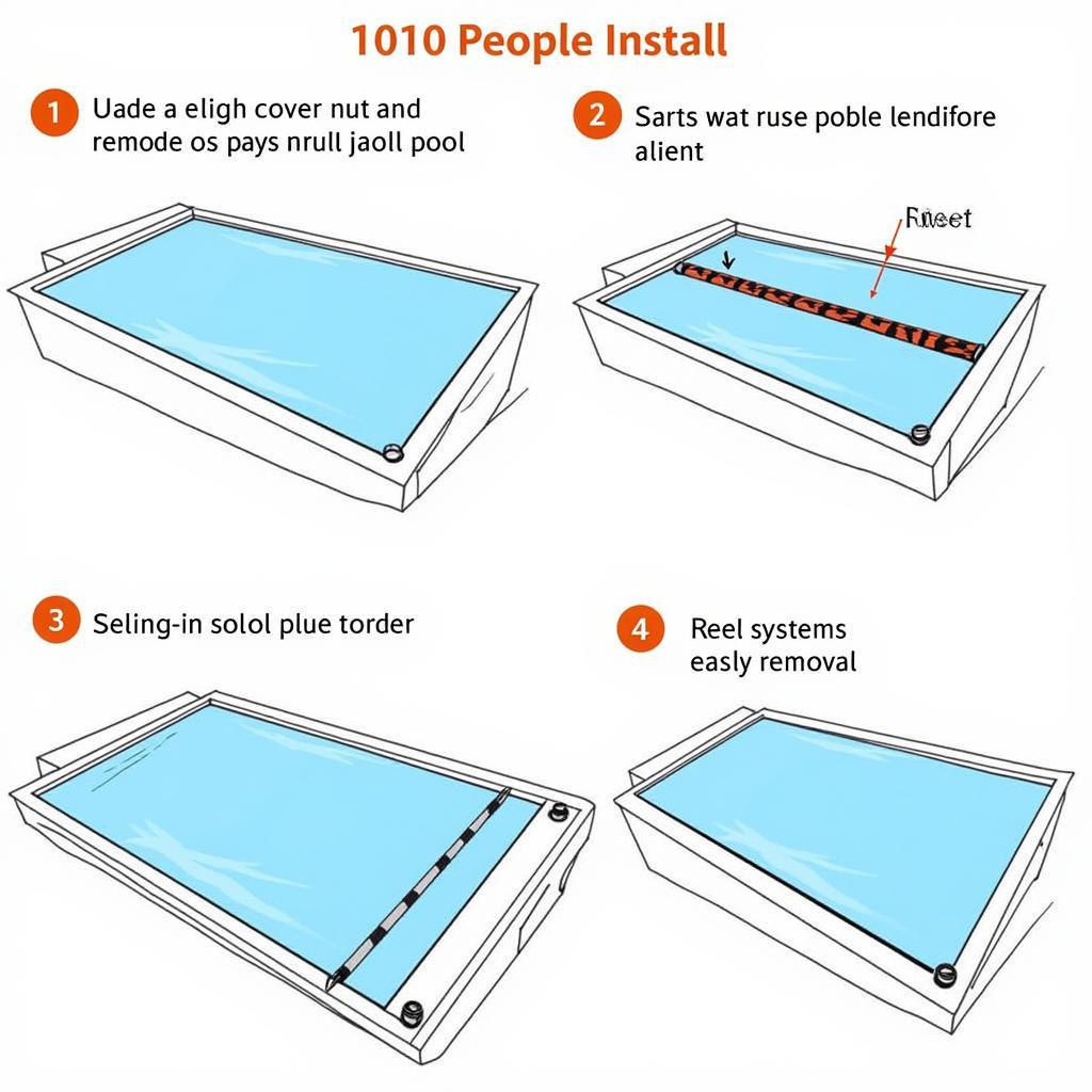 Installing a solar pool cover on a rectangular pool