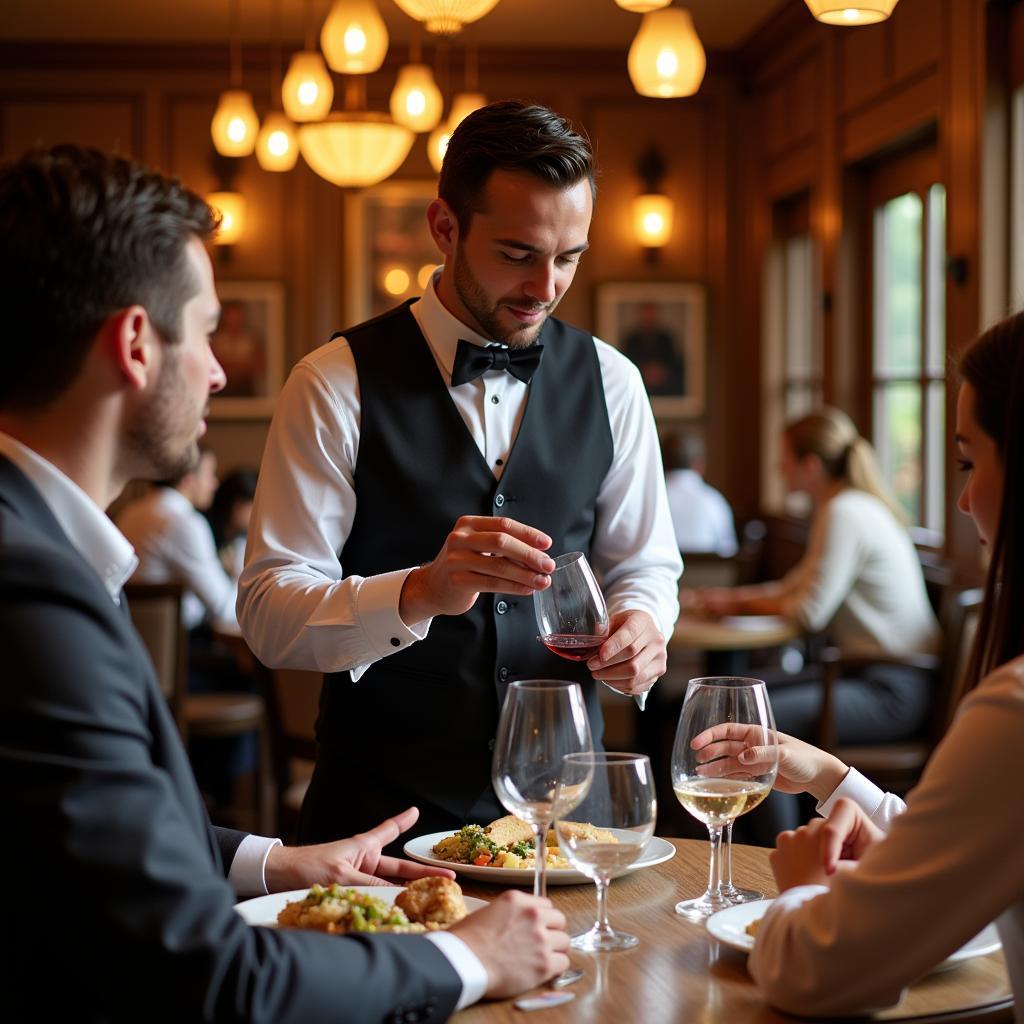 Sommelier recommending wine at 1901 Grill