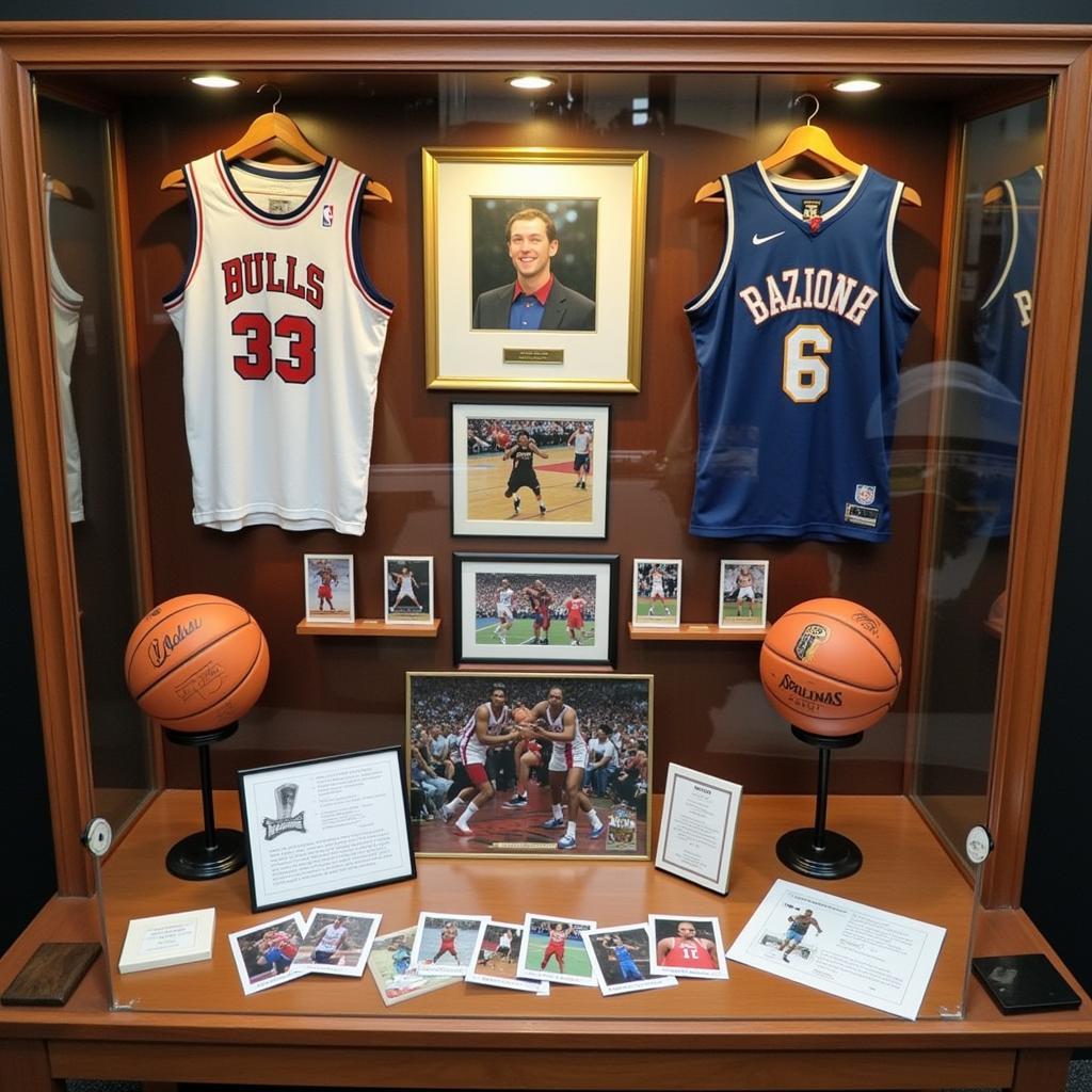 Sports Memorabilia Collection Display