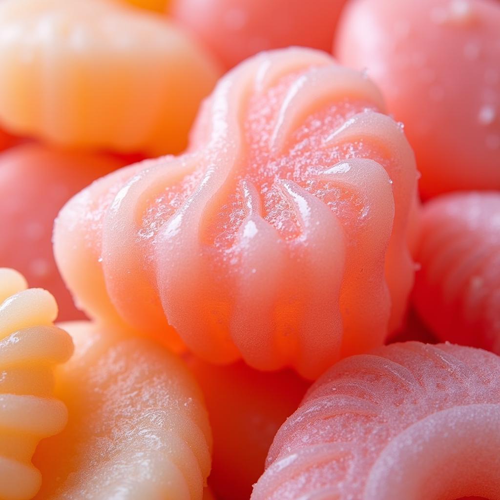 Close-up of squishy candy texture