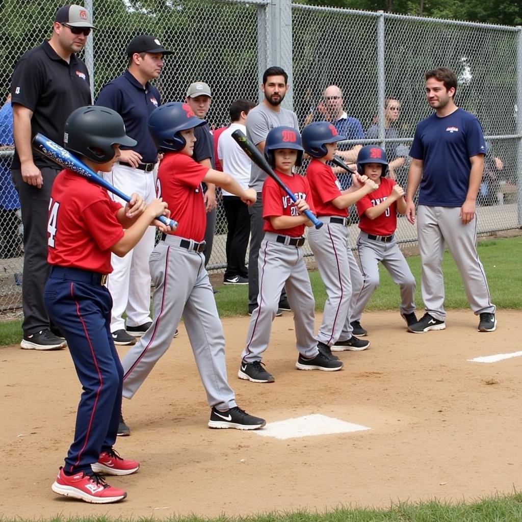 Young athletes training at St. John Baseball Camp