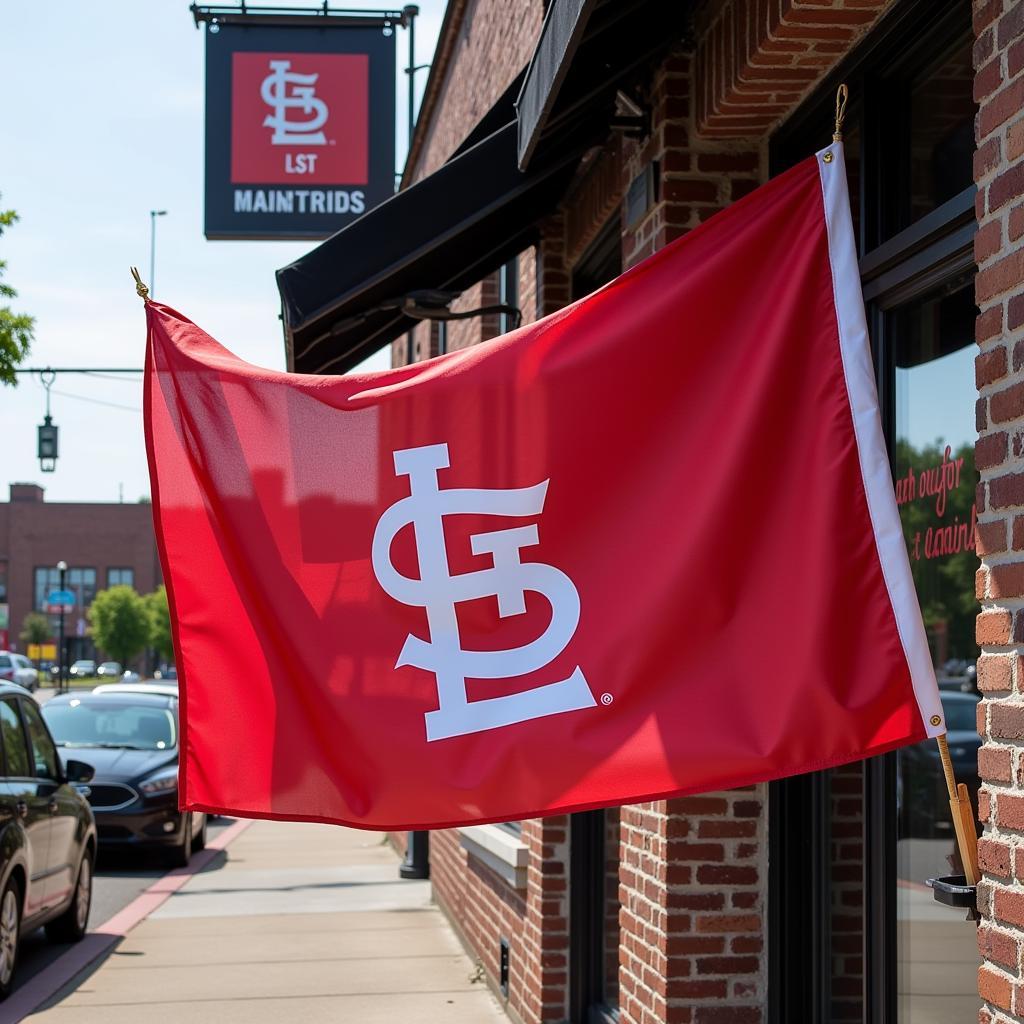 St. Louis Cardinals Flag in Local Business