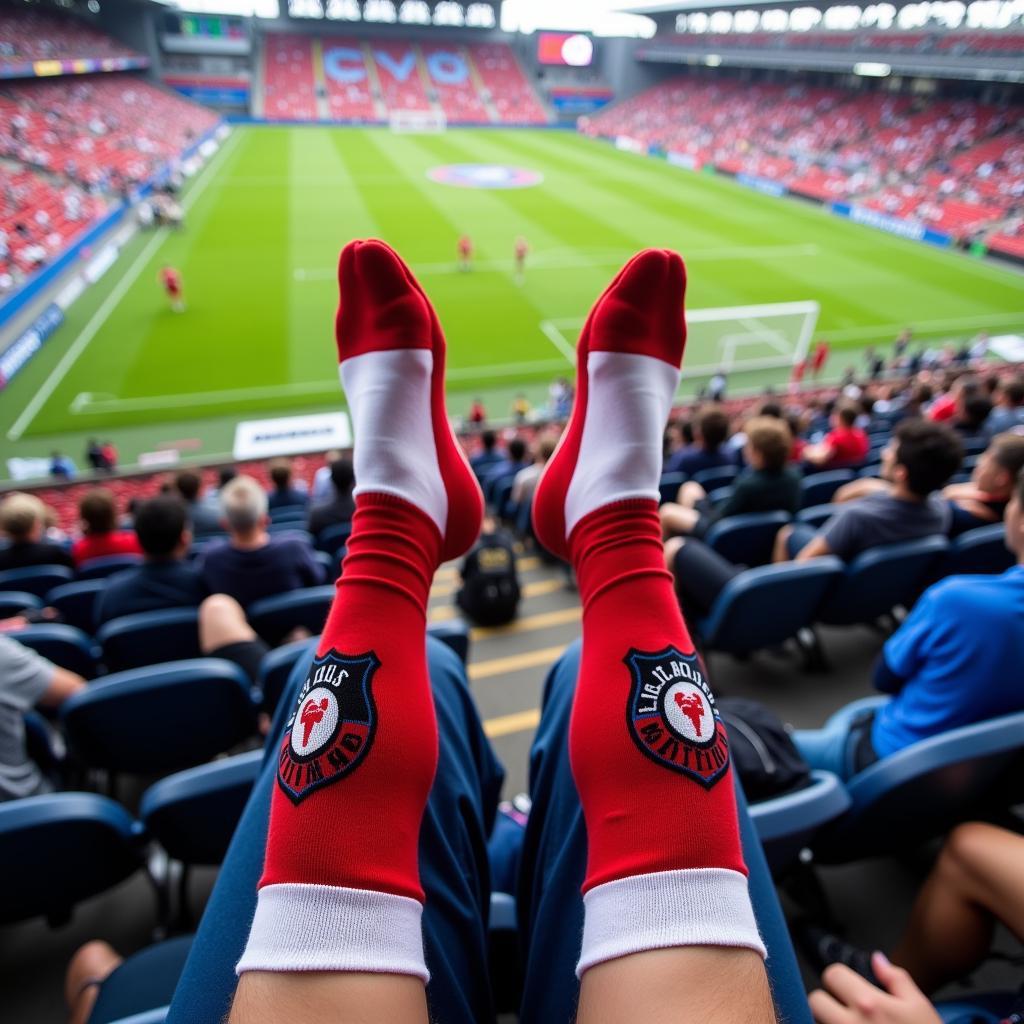 St. Louis City SC Fan Wearing Socks at Game