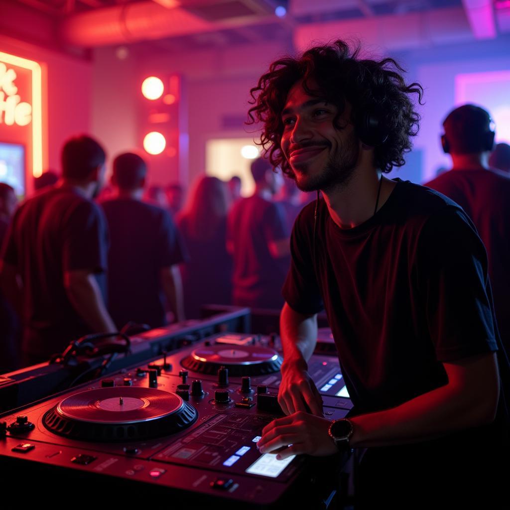 DJ Spinning Vinyl at Emo Night