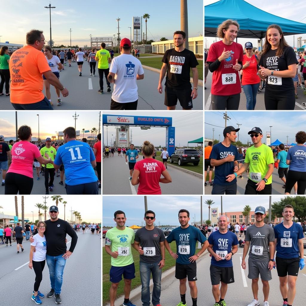 Runners and spectators enjoying the festive atmosphere at the St. Pete Run Fest 2023.