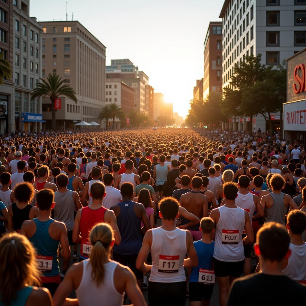 Runners at the starting line of the St. Pete Run Fest 2023