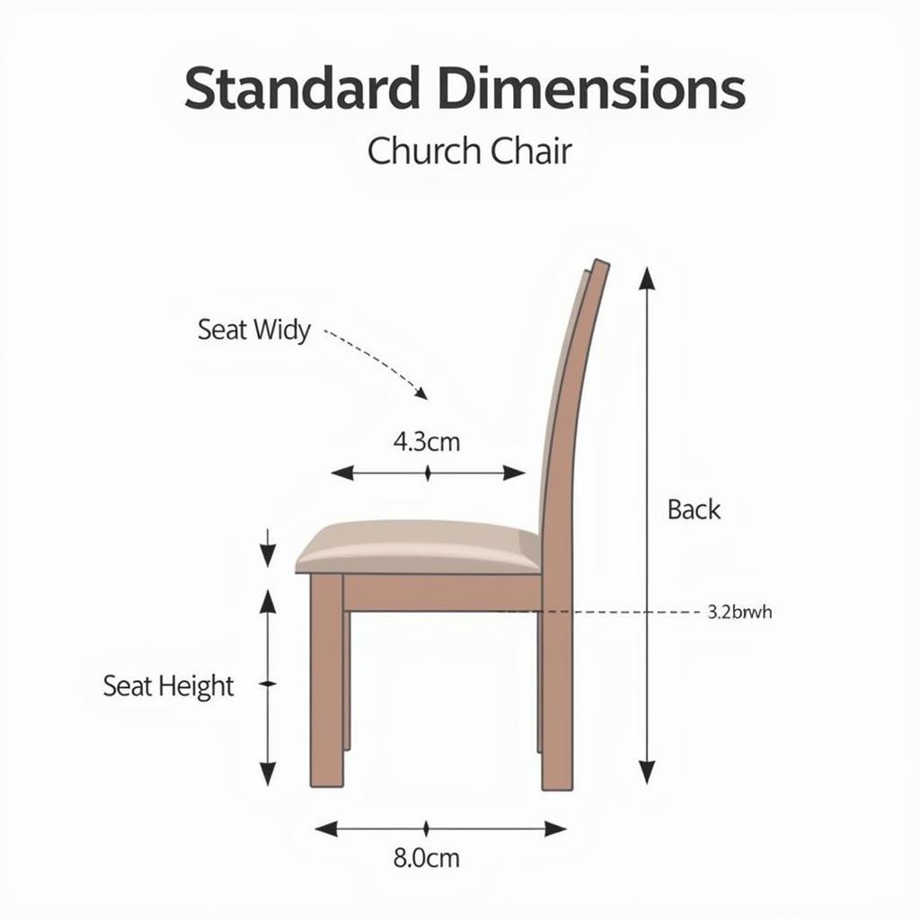 Standard Church Chair Dimensions Illustration