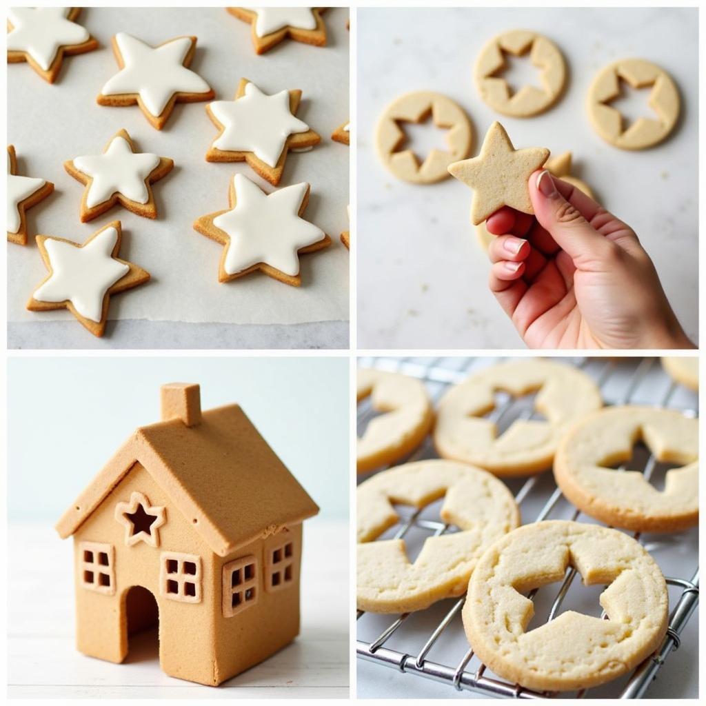 A variety of cookies decorated with tiny star cutouts