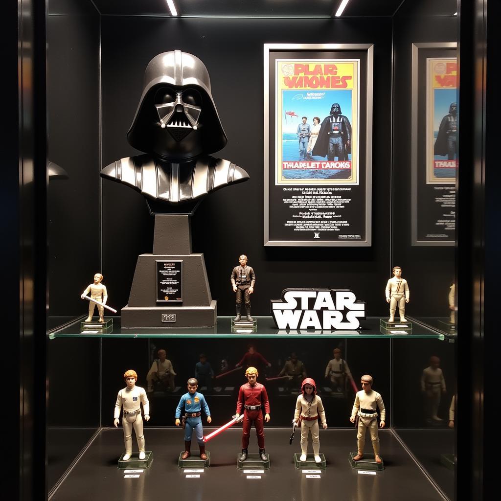 Display of valuable Star Wars memorabilia