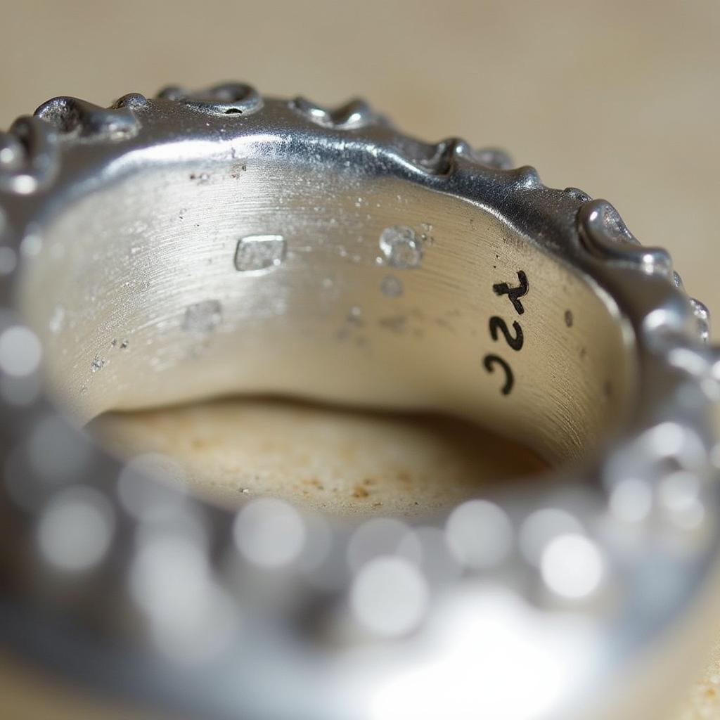 Closeup of a Sterling Silver Ring