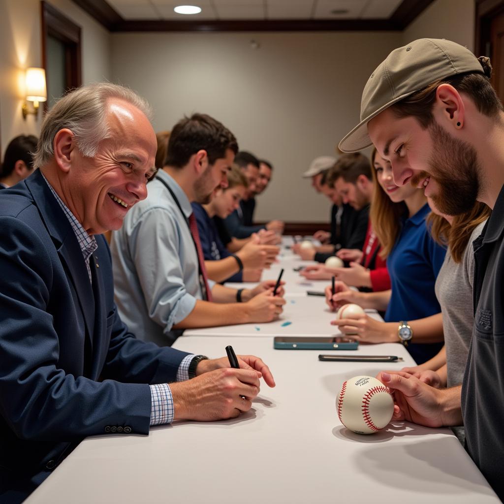 Steve Finley signing autographs for fans