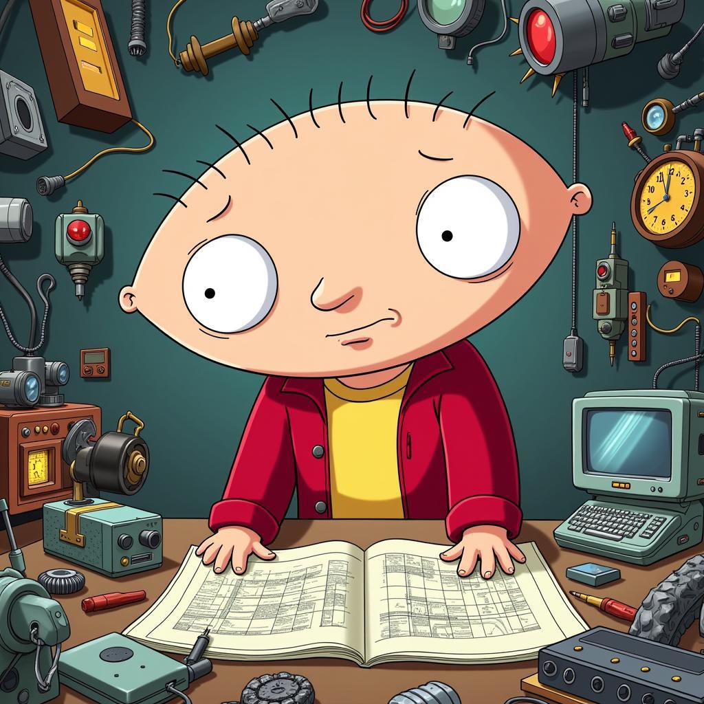 Stewie Griffin in a Complex Situation as an Evil Genius