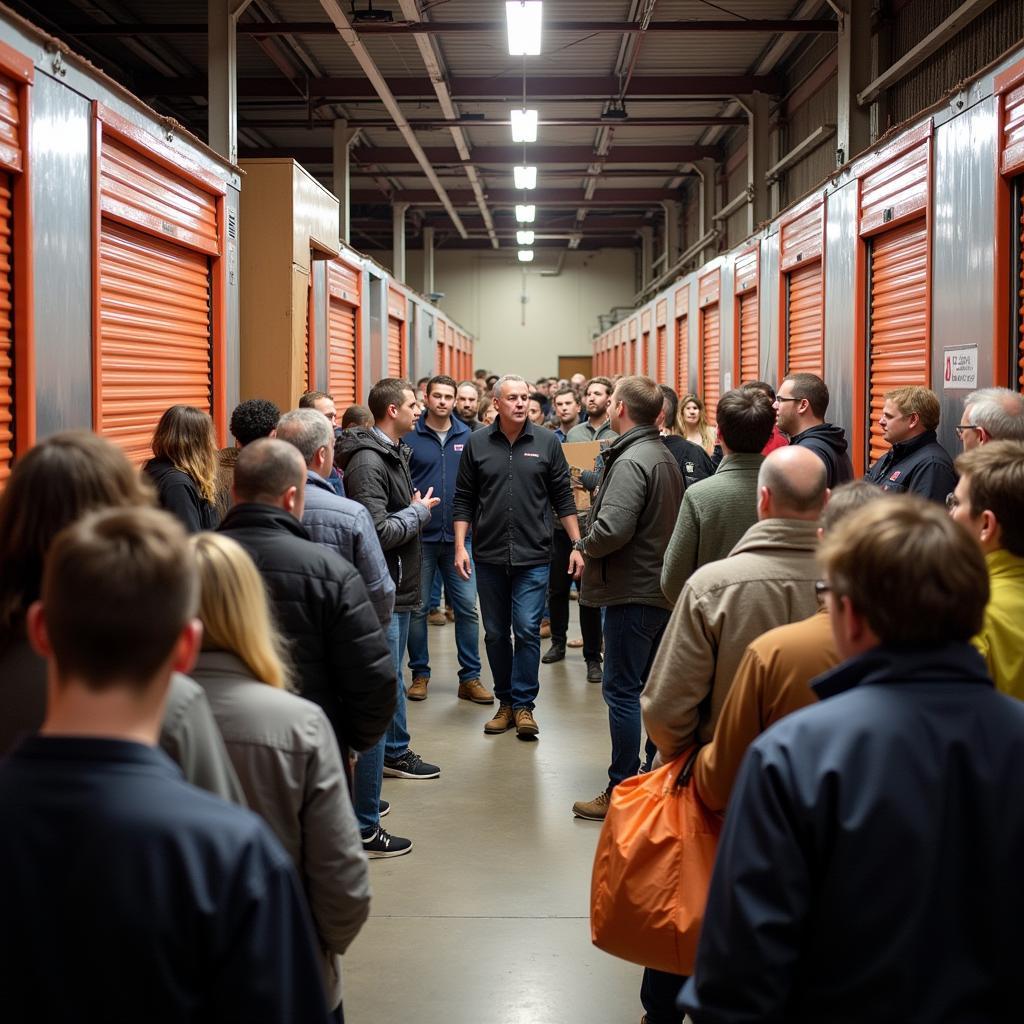 Storage Locker Auction in Progress in Maryland